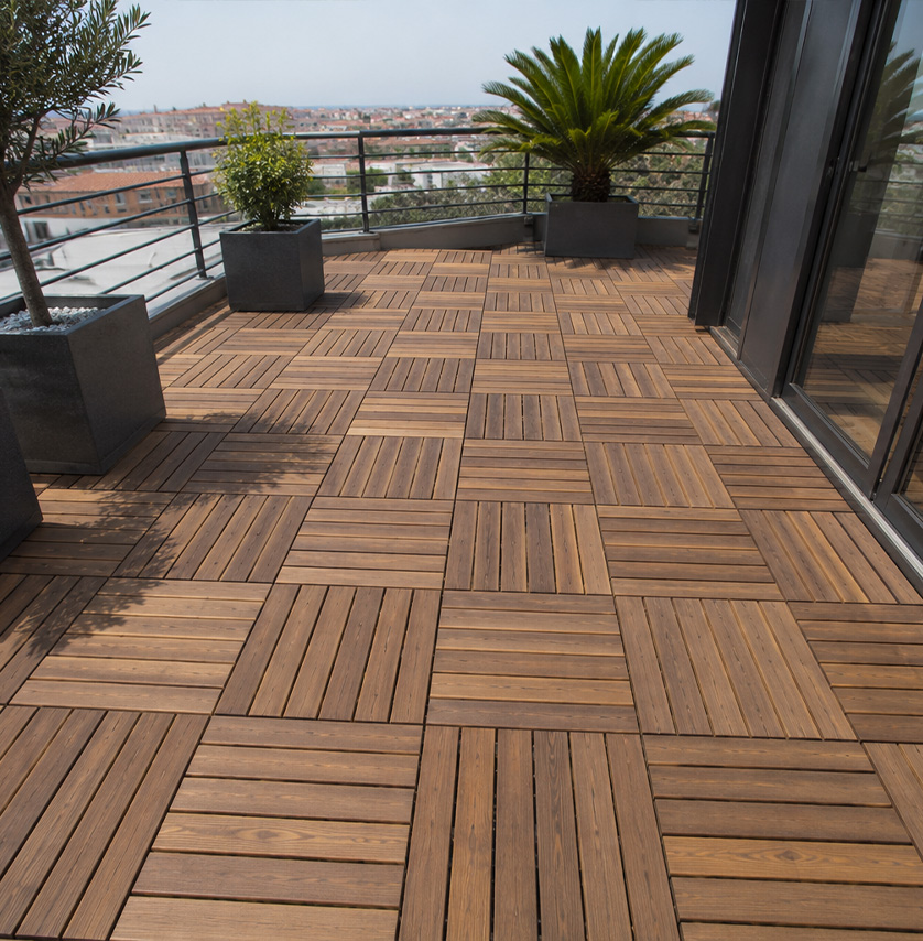 tile deck thermowood ash